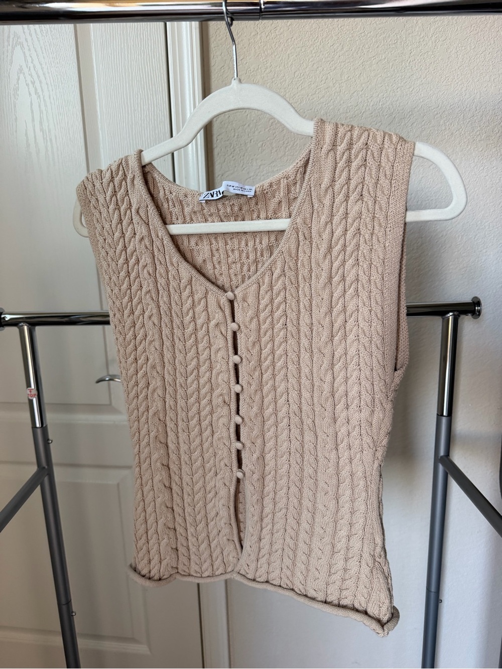 Zara Knit Button-Up Vest